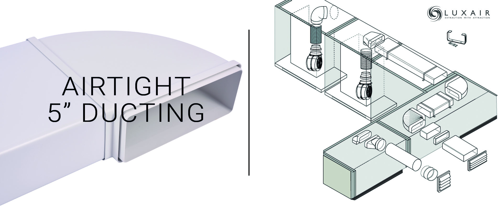 125mm 5" Cooker Hood Ducting Airtight